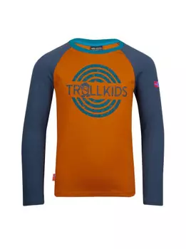 Лонгслив Trollkids Preikestolen, цвет Mittelblau/Marineblau