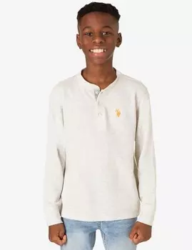 Лонгслив U.S. Polo Assn. Boys Thermal Henley, кремовый