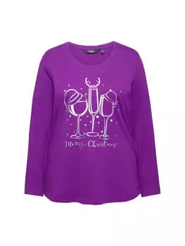 Лонгслив Ulla Popken Longsleeve, цвет dunkles violett