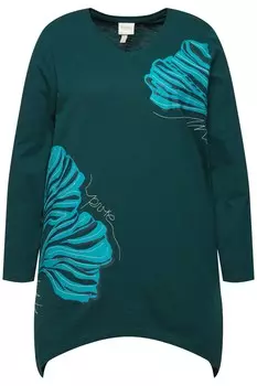 Лонгслив Ulla Popken Shirt, изумрудный