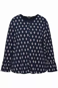 Лонгслив Ulla Popken Shirt, темно-синий