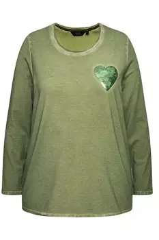 Лонгслив Ulla Popken Shirt, зеленый