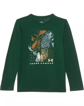 Лонгслив Under Armour Kids Ua Animality Long Sleeve Tee, цвет Forest Green