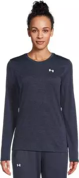 Лонгслив Under Armour Tech Long Sleeve Crew Twist, цвет Midnight Navy/White