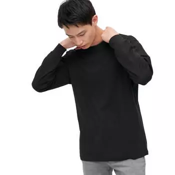 Лонгслив Uniqlo Crew Neck, черный