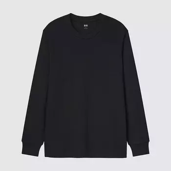 Лонгслив Uniqlo Crew Neck, черный