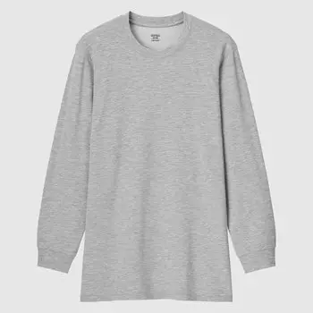 Лонгслив Uniqlo Heattech Extra Warm Cotton Heather, серый (Размер L)