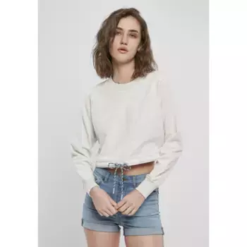 Лонгслив Urban Classics Crop Top Oversized Cropped Crewneck, серый