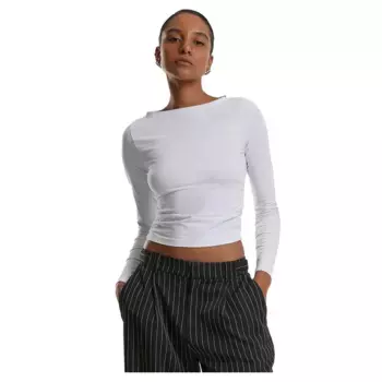 Лонгслив Urban Classics Ruffled Super Slim, белый