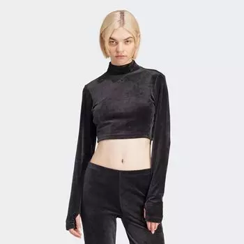 Лонгслив Velour Longsleeve adidas Originals, цвет black