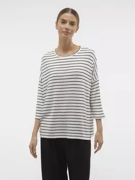 Лонгслив Vero Moda, белый/черный
