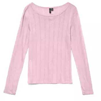 Лонгслив Vero Moda Lisa Pointelle, розовый