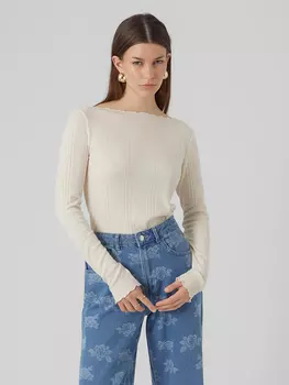 Лонгслив Vero Moda Vmasta, кремовый