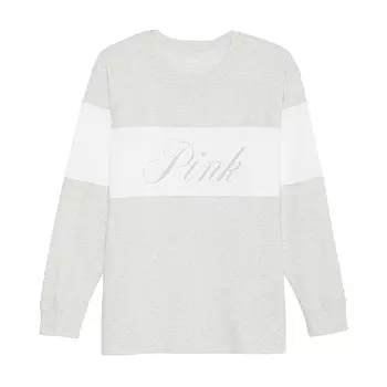 Лонгслив Victoria's Secret Pink Oversized Campus, серый