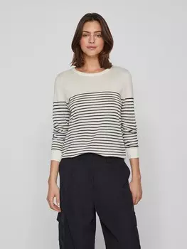 Лонгслив Vila, цвет beige/schwarz