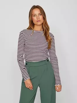 Лонгслив Vila, цвет pflaume/wei