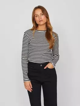 Лонгслив Vila, цвет schwarz/grau