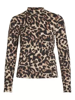 Лонгслив VILA Shirt VILeoa, бежевый