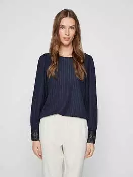 Лонгслив Vila, темно-синий