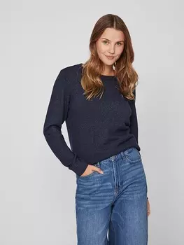 Лонгслив Vila, темно-синий