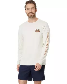 Лонгслив Vineyard Vines Harvest Maze Long Sleeve Tee, цвет Stone