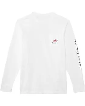 Лонгслив Vineyard Vines Turkey Hat Whale Long Sleeve Tee, цвет White Cap