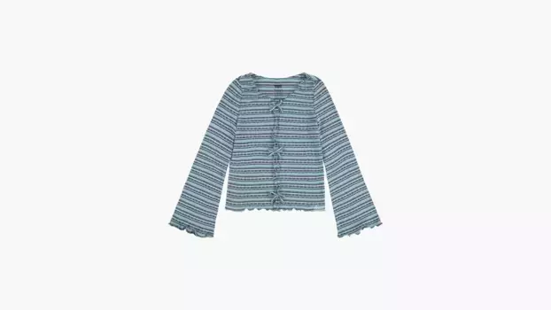 Лонгслив в рубчик для больших девочек 7–16 лет Levi's, голубой