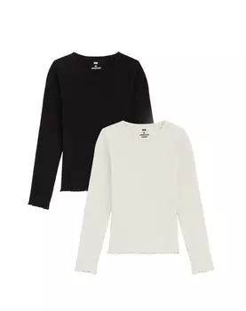 Лонгслив WE Fashion Shirt, черный/белый