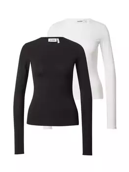 Лонгслив Weekday, черный/белый