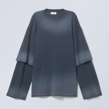 Лонгслив Weekday Double Dyed Oversized Top, темно-синий