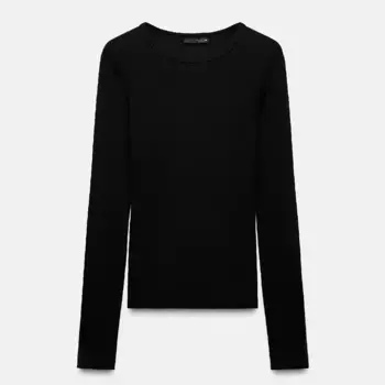 Лонгслив Zara Wool Blend, черный
