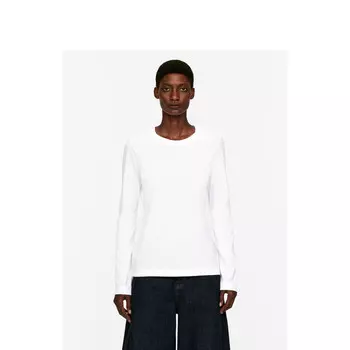 Лонгслив женский Arket с круглым вырезом и длинными рукавами, белый