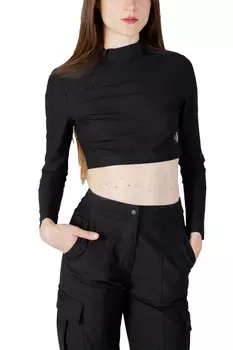 Лонгслив женский Calvin Klein Jeans укороченный, черный