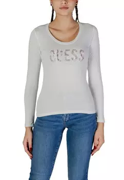 Лонгслив женский GUESS облегающего кроя, белый