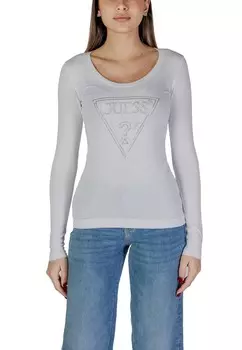 Лонгслив женский GUESS облегающего кроя, белый