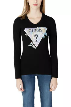 Лонгслив женский GUESS с принтом, черный