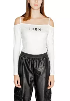 Лонгслив женский Icon с открытыми плечами, белый