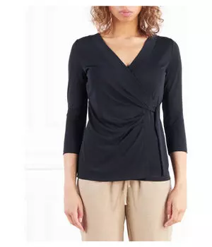 Лонгслив женский Lauren Ralph Lauren с запахом, черный