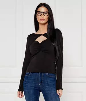 Лонгслив женский Marciano Guess Ольга с оригинальным вырезом, черный