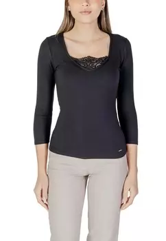 Лонгслив женский Morgan Lane с кружевом, черный