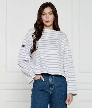 Лонгслив женский Polo Ralph Lauren свободного кроя в полоску, лавандово-белый