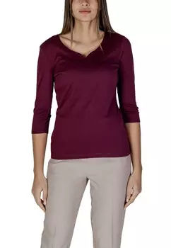 Лонгслив женский Street One с вырезом, бордовый