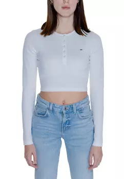 Лонгслив женский Tommy Hilfiger укороченный, белый