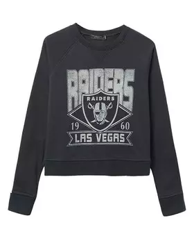 Лонгслив женский Women's NFL Las Vegas Raiders Overtime Crew Junk Food Clothing, черный