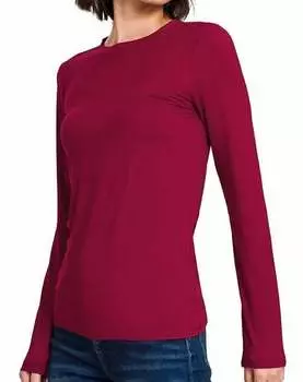 Лонгслив женский ZENANA, цвет cabernet