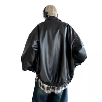 Loox! ЛЮКС! Кожаная куртка унисекс, Коричневый