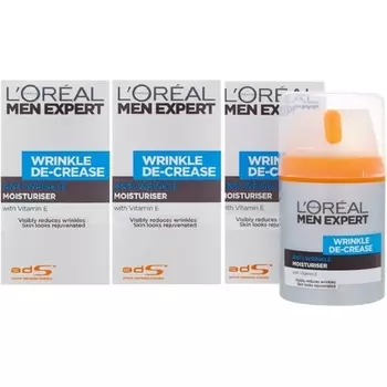 Loreal Men Expert Wrinkle De-Crease Увлажняющий крем против морщин 50 мл, L'Oreal