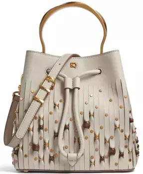 Лоренс Бисерная лазерная вырезка ведро-сумка Donna Karan New York, белый