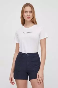 LORETTE хлопковая футболка Pepe Jeans, белый