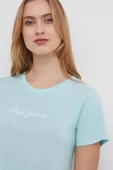 LORETTE хлопковая футболка Pepe Jeans, бирюзовый